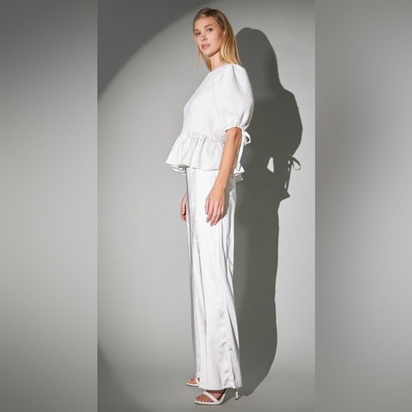 English Factory Textured Peplum Top - Picture 9 of 11